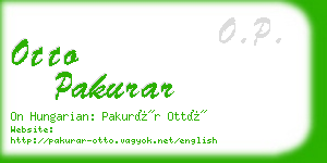 otto pakurar business card